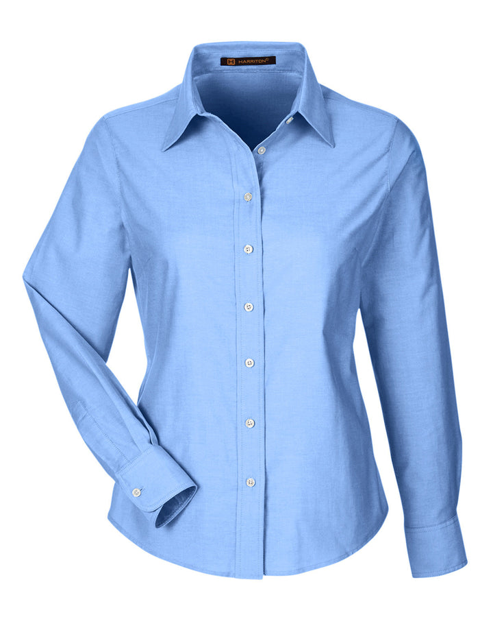 Harriton Ladies' Long-Sleeve Oxford with Stain-Release Harriton