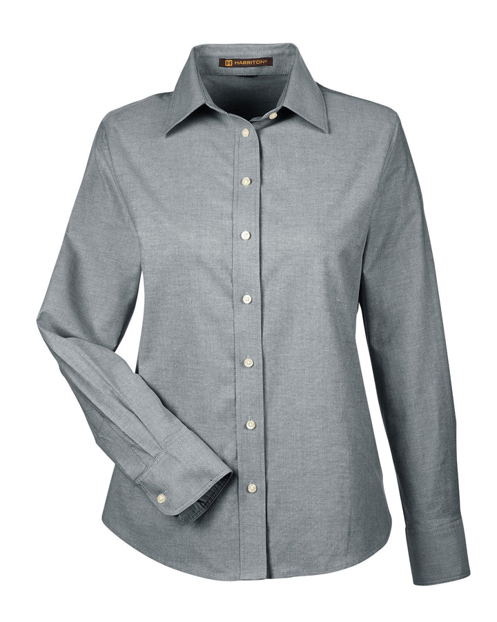 Harriton Ladies' Long-Sleeve Oxford with Stain-Release Harriton