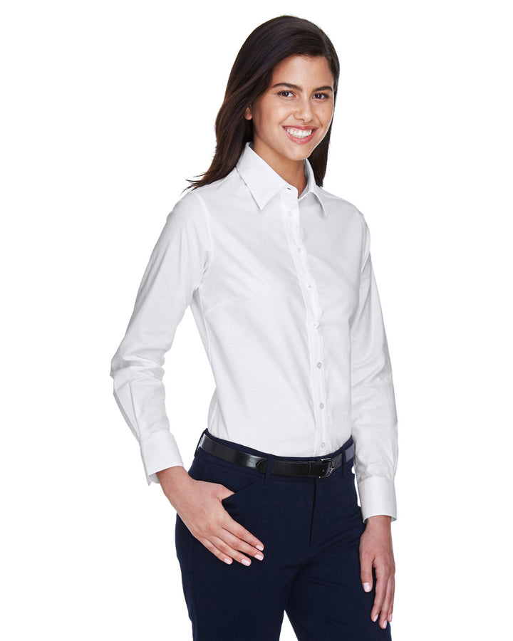 Harriton Ladies' Long-Sleeve Oxford with Stain-Release Harriton