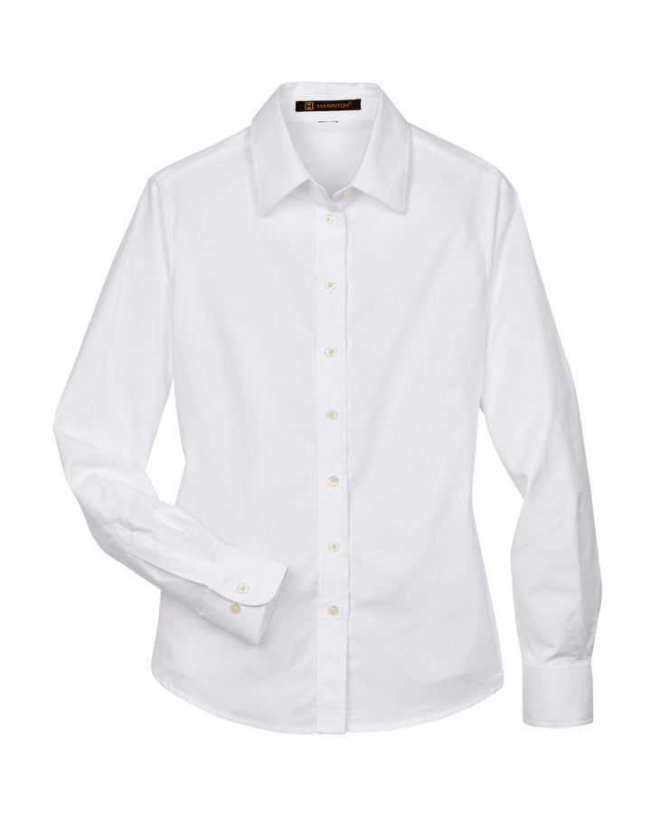 Harriton Ladies' Long-Sleeve Oxford with Stain-Release Harriton