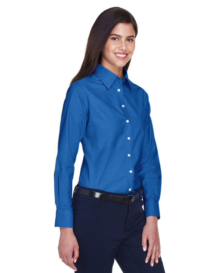 Harriton Ladies' Long-Sleeve Oxford with Stain-Release Harriton