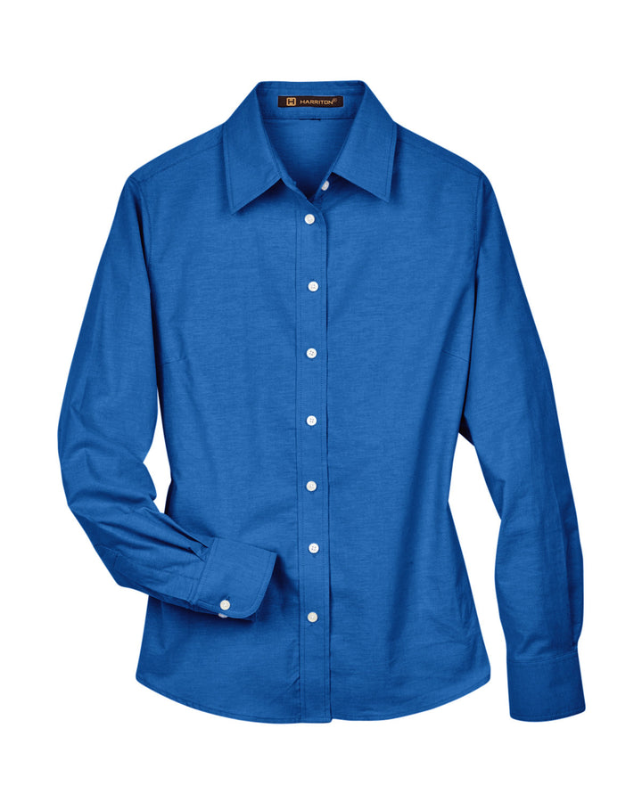 Harriton Ladies' Long-Sleeve Oxford with Stain-Release Harriton