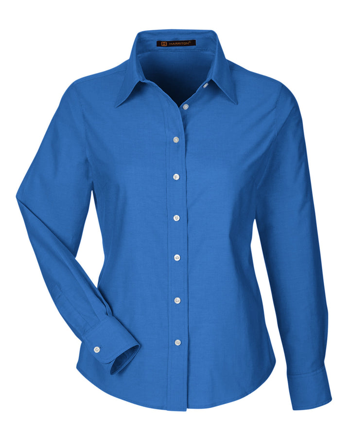 Harriton Ladies' Long-Sleeve Oxford with Stain-Release Harriton