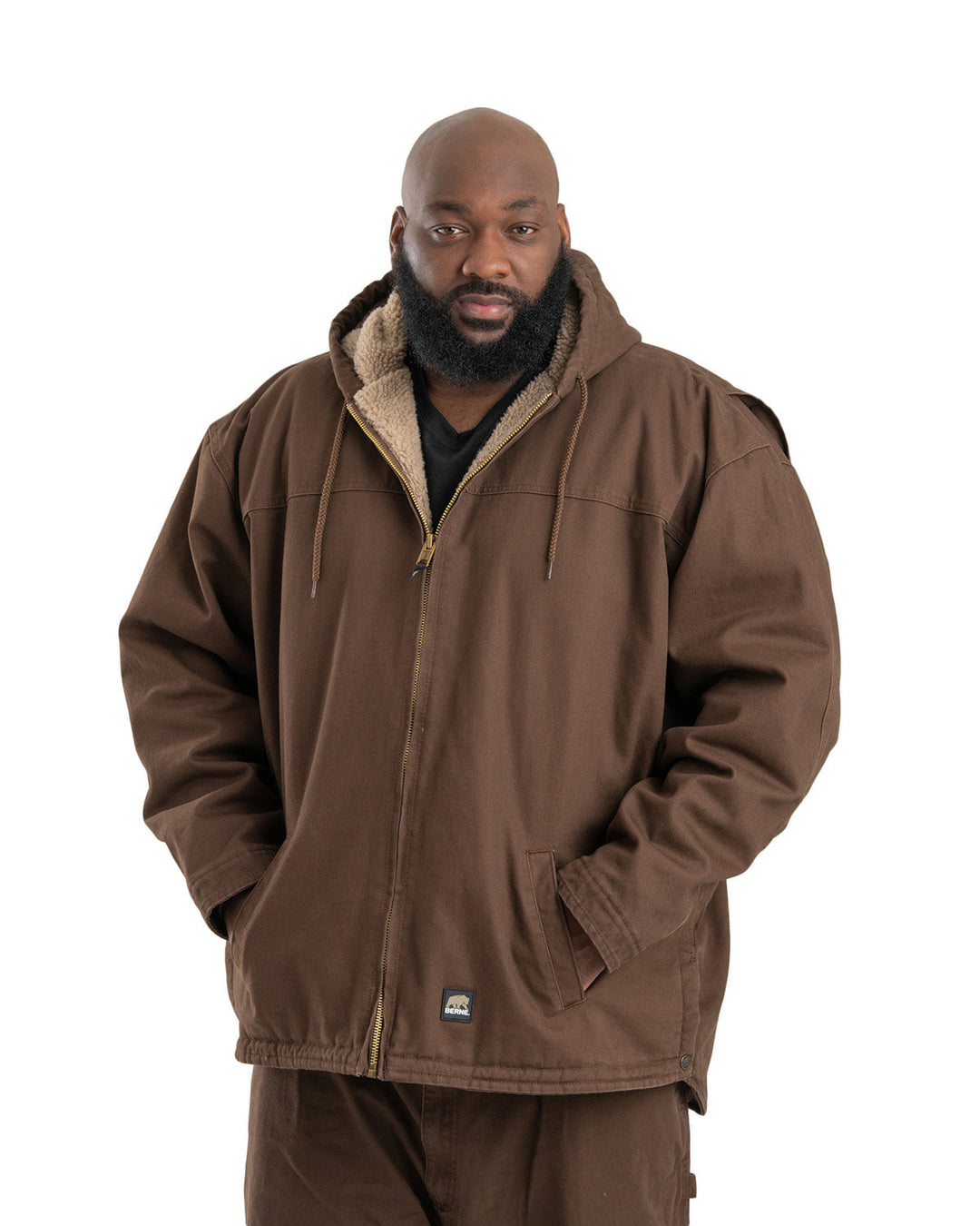 Berne Men's Heartland Washed Duck Hooded Work Coat Berne