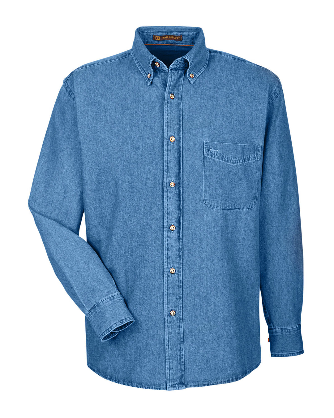 Harriton Men's Tall 6.5 oz. Long-Sleeve Denim Shirt Harriton