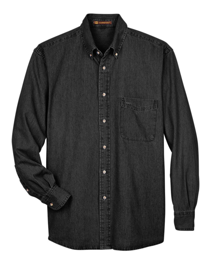 Harriton Men's Tall 6.5 oz. Long-Sleeve Denim Shirt Harriton