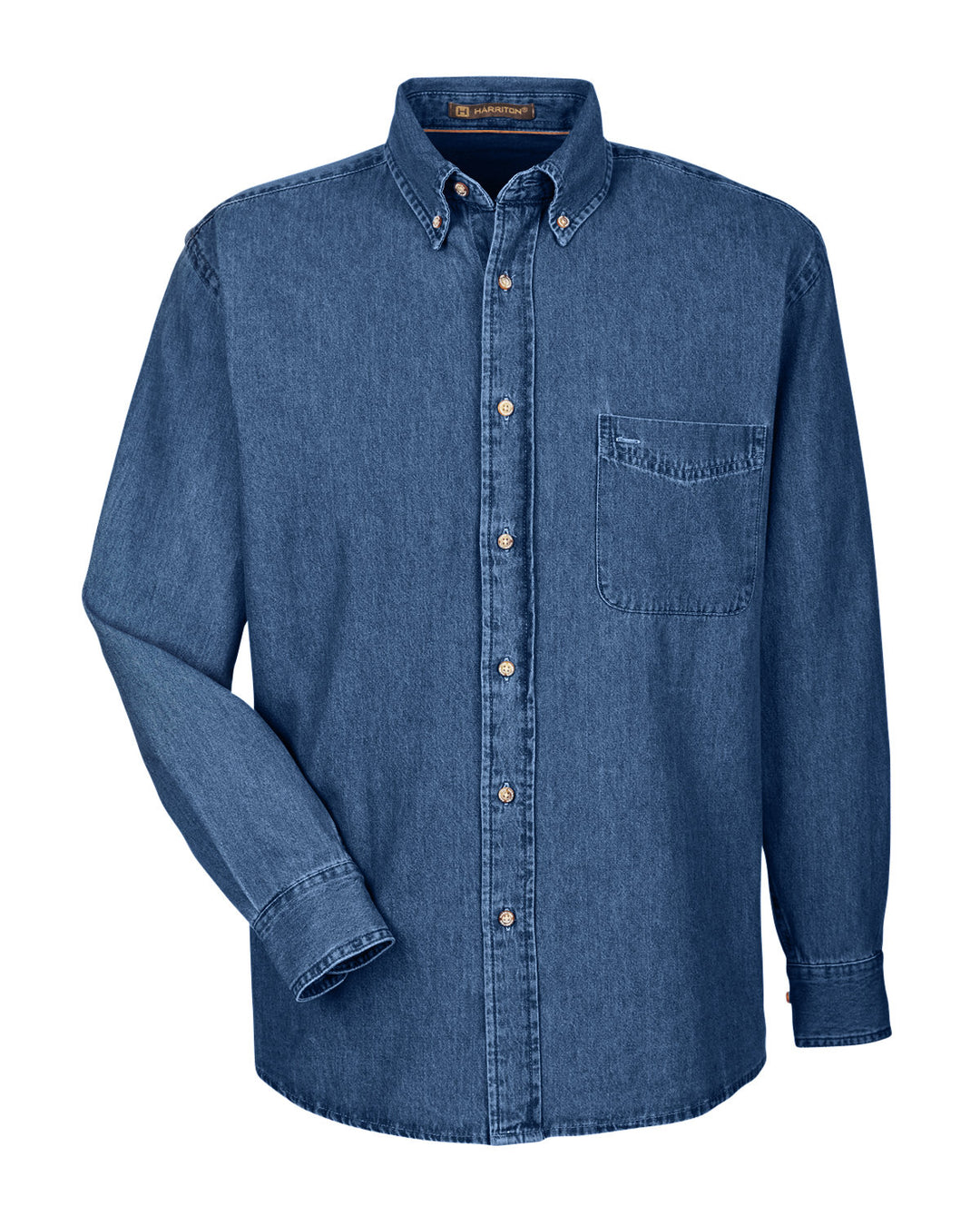 Harriton Men's Tall 6.5 oz. Long-Sleeve Denim Shirt Harriton