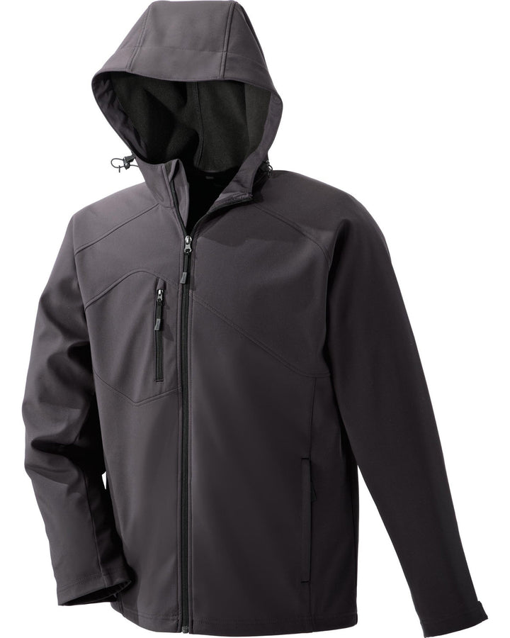 North End Men's Prospect Two-Layer Fleece Bonded Soft Shell Hooded Jacket North End