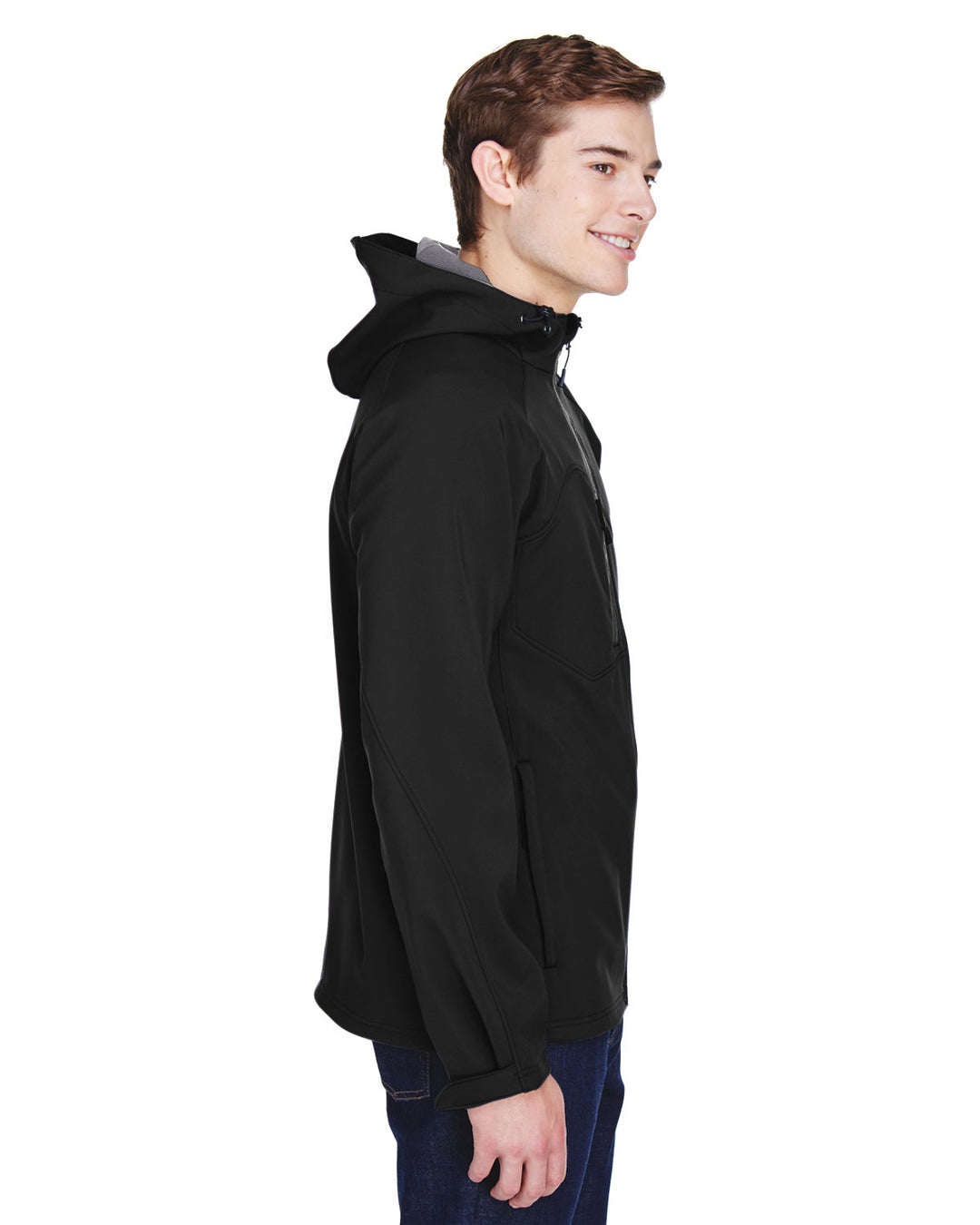 North End Men's Prospect Two-Layer Fleece Bonded Soft Shell Hooded Jacket North End