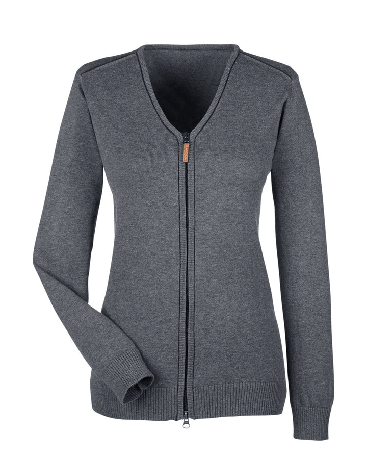 Devon & Jones Ladies' Manchester Fully-Fashioned Full-Zip Cardigan Sweater Devon & Jones