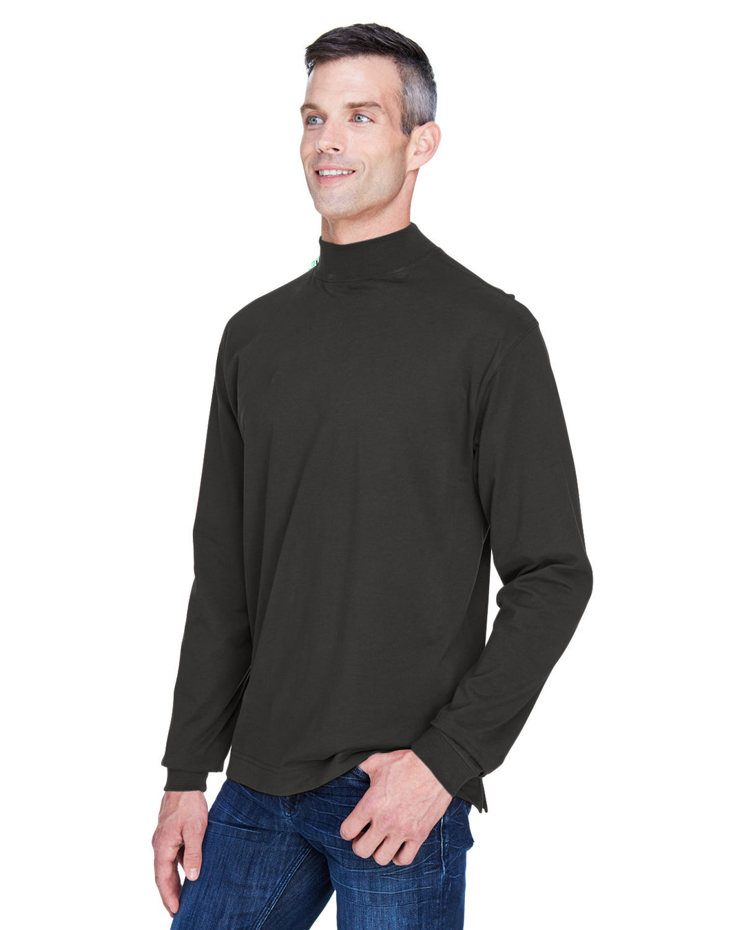 Devon & Jones Adult Sueded Cotton Jersey Mock Turtleneck Devon & Jones