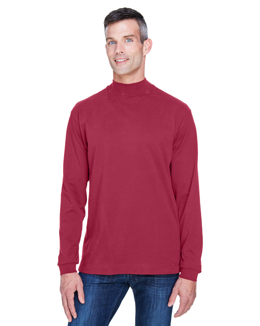 Devon & Jones Adult Sueded Cotton Jersey Mock Turtleneck Devon & Jones