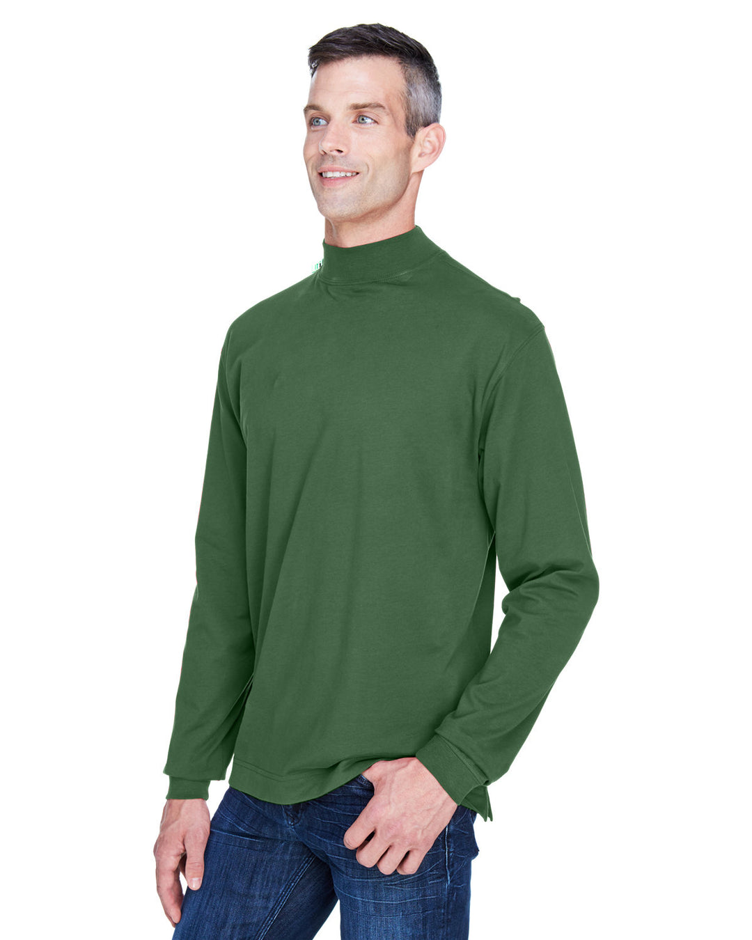 Devon & Jones Adult Sueded Cotton Jersey Mock Turtleneck Devon & Jones