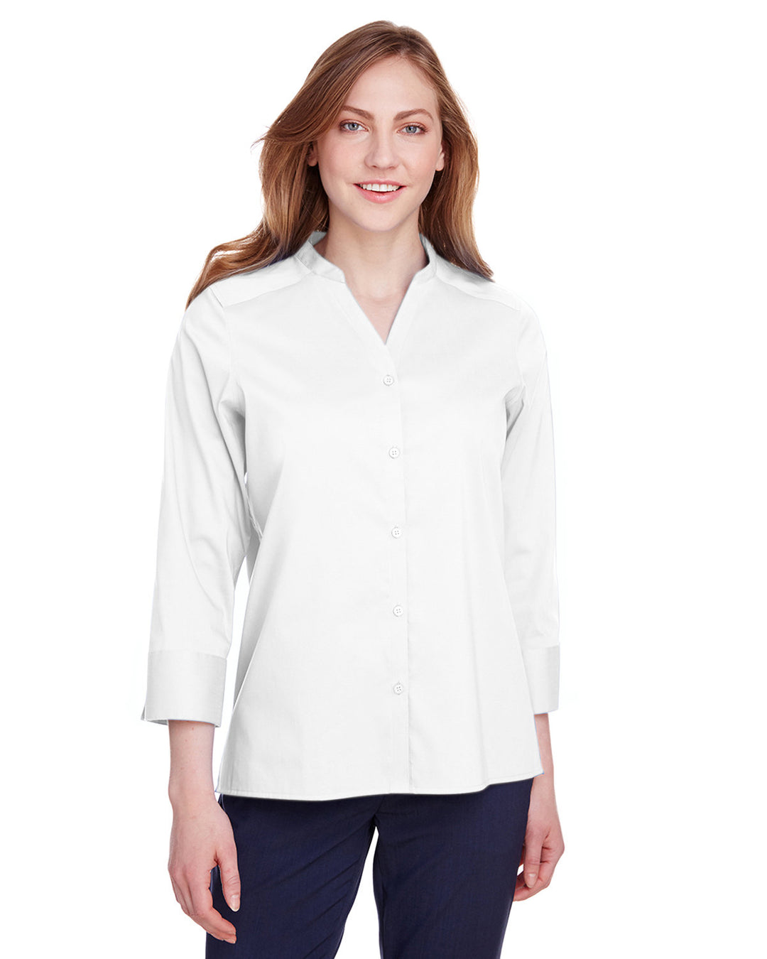 Devon & Jones Ladies' Crown Collection™ Stretch Broadcloth 3/4 Sleeve Blouse Devon & Jones