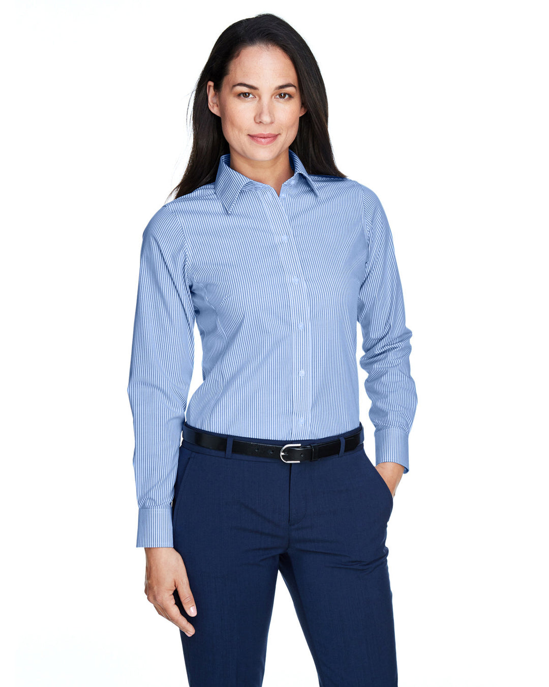 Devon & Jones Ladies' Crown Woven Collection™ Banker Stripe Devon & Jones