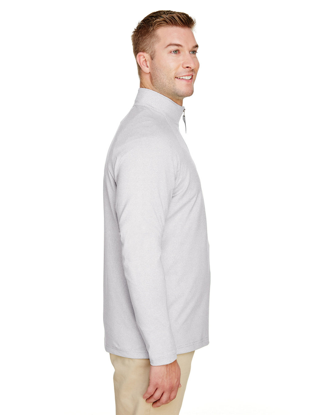 Devon & Jones CrownLux Performance™ Men's Clubhouse Micro-Stripe Quarter-Zip Devon & Jones