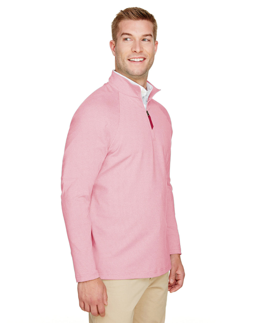 Devon & Jones CrownLux Performance™ Men's Clubhouse Micro-Stripe Quarter-Zip Devon & Jones