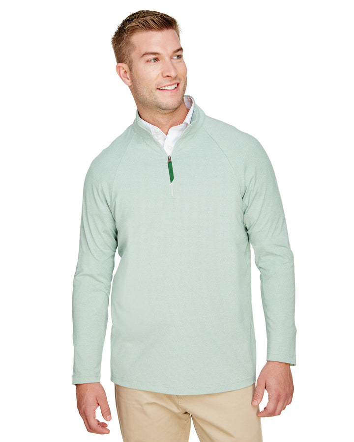 Devon & Jones CrownLux Performance™ Men's Clubhouse Micro-Stripe Quarter-Zip Devon & Jones