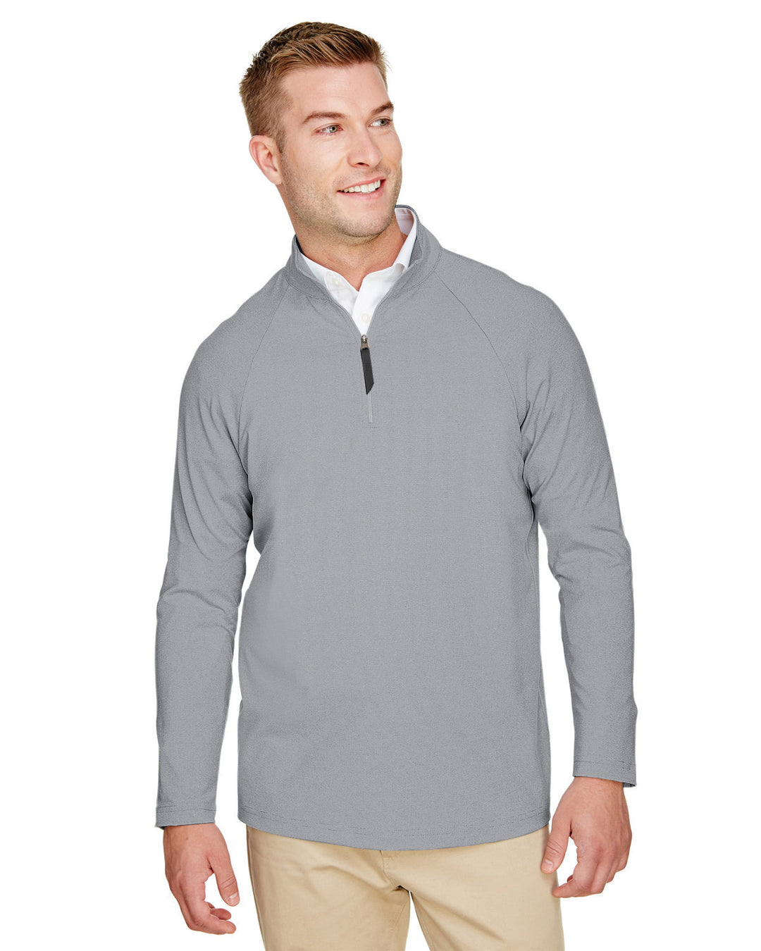 Devon & Jones CrownLux Performance™ Men's Clubhouse Micro-Stripe Quarter-Zip Devon & Jones