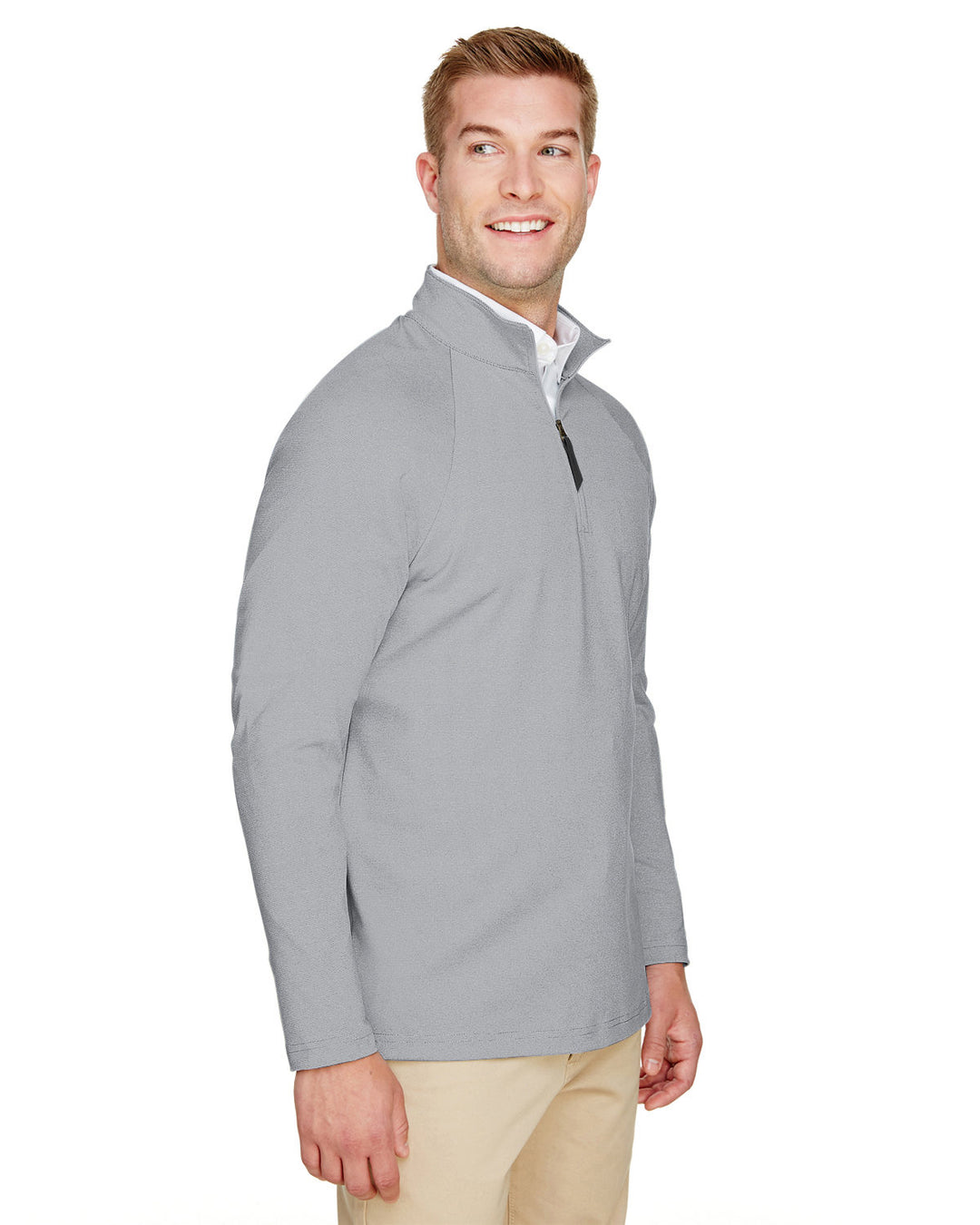 Devon & Jones CrownLux Performance™ Men's Clubhouse Micro-Stripe Quarter-Zip Devon & Jones