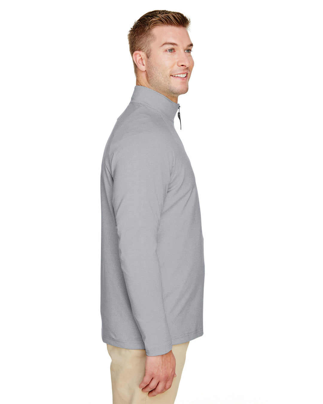 Devon & Jones CrownLux Performance™ Men's Clubhouse Micro-Stripe Quarter-Zip Devon & Jones