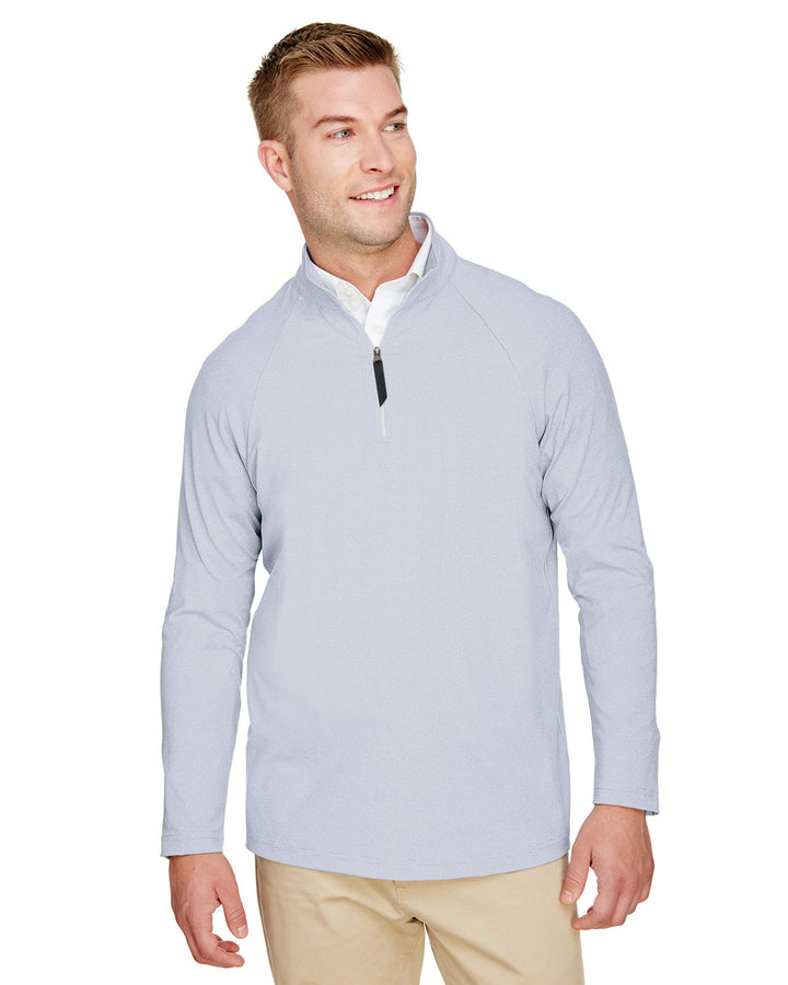 Devon & Jones CrownLux Performance™ Men's Clubhouse Micro-Stripe Quarter-Zip Devon & Jones