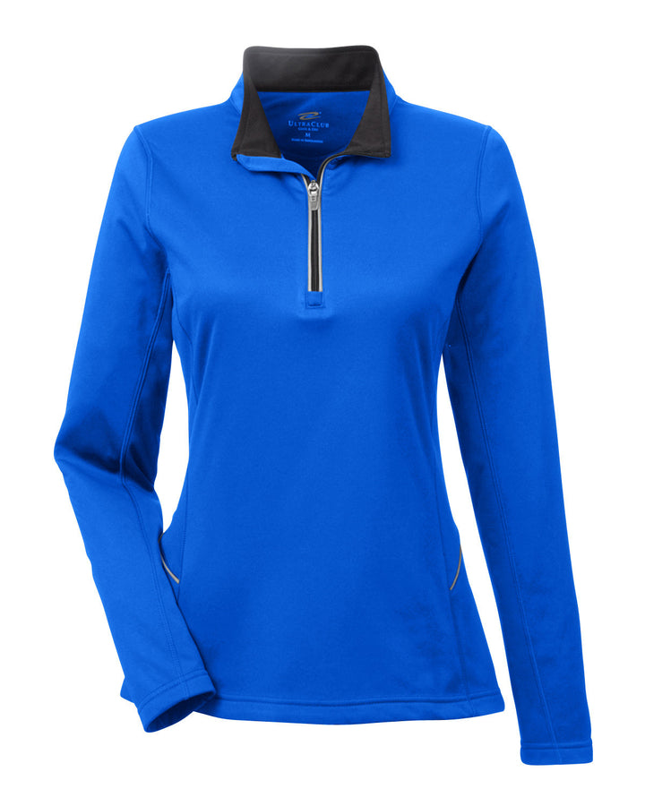 UltraClub Ladies' Cool & Dry Sport Quarter-Zip Pullover UltraClub