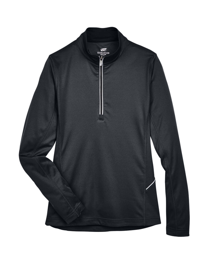 UltraClub Ladies' Cool & Dry Sport Quarter-Zip Pullover UltraClub