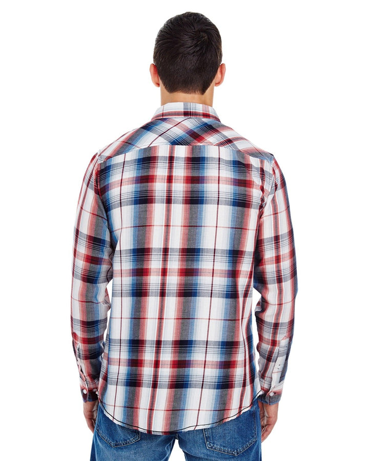 Burnside Men's Long-Sleeve Plaid Pattern Woven Shirt Burnside