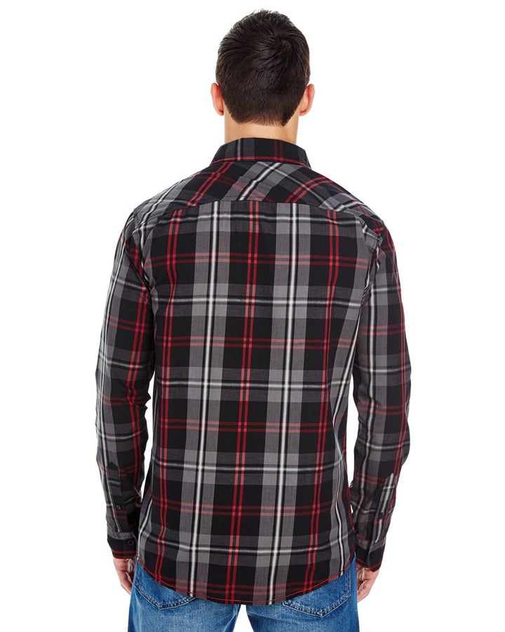 Burnside Men's Long-Sleeve Plaid Pattern Woven Shirt Burnside