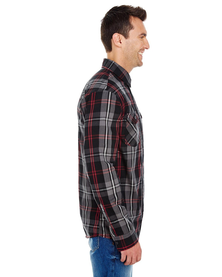 Burnside Men's Long-Sleeve Plaid Pattern Woven Shirt Burnside