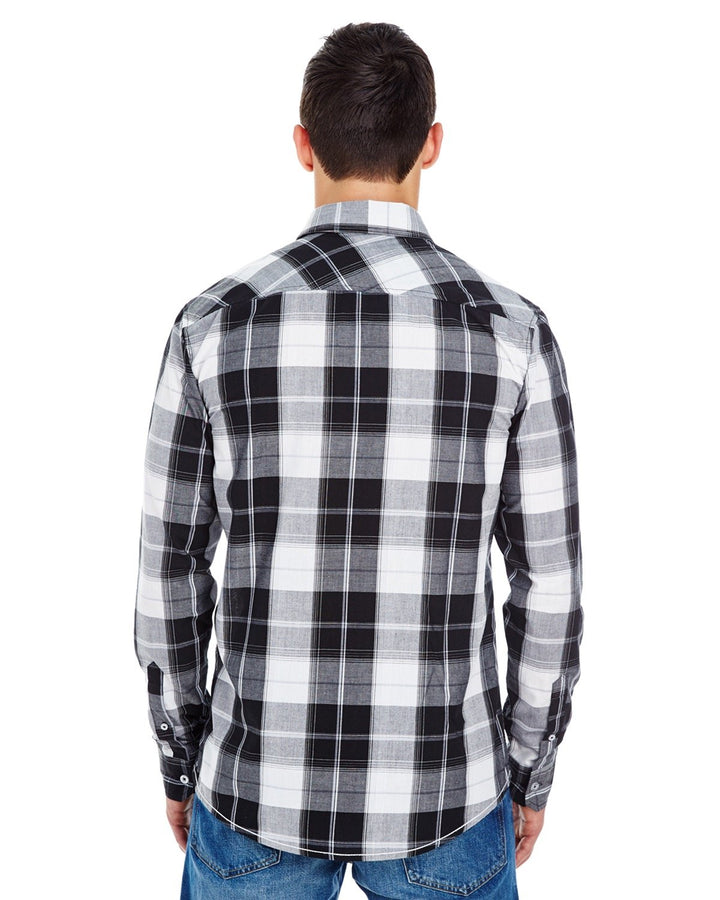 Burnside Men's Long-Sleeve Plaid Pattern Woven Shirt Burnside