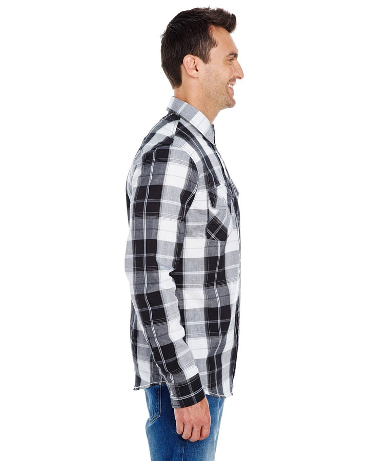 Burnside Men's Long-Sleeve Plaid Pattern Woven Shirt Burnside