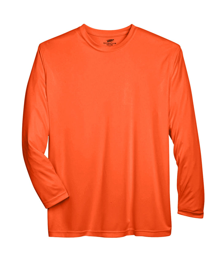 UltraClub Adult Cool & Dry Sport Long-Sleeve Performance Interlock T-Shirt T-Shirts