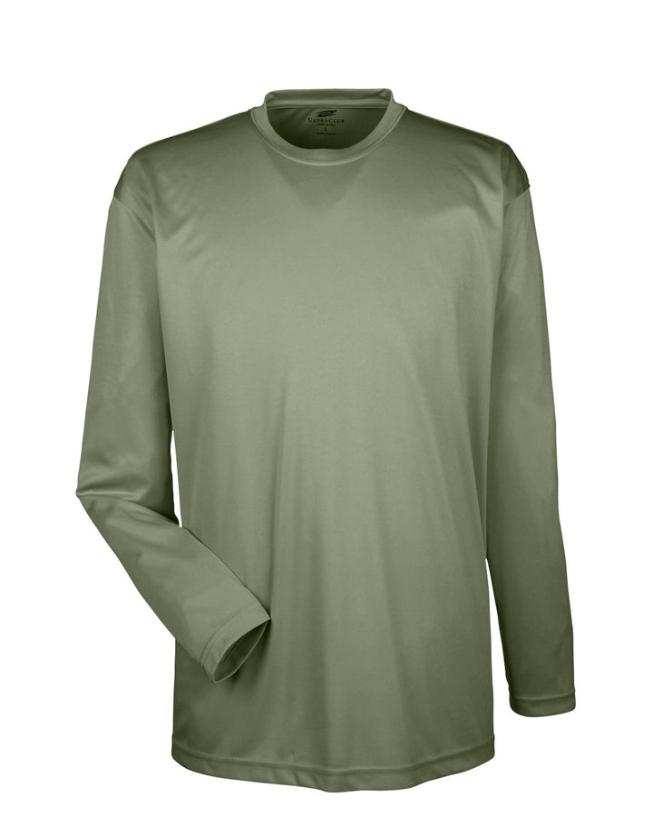 UltraClub Adult Cool & Dry Sport Long-Sleeve Performance Interlock T-Shirt T-Shirts