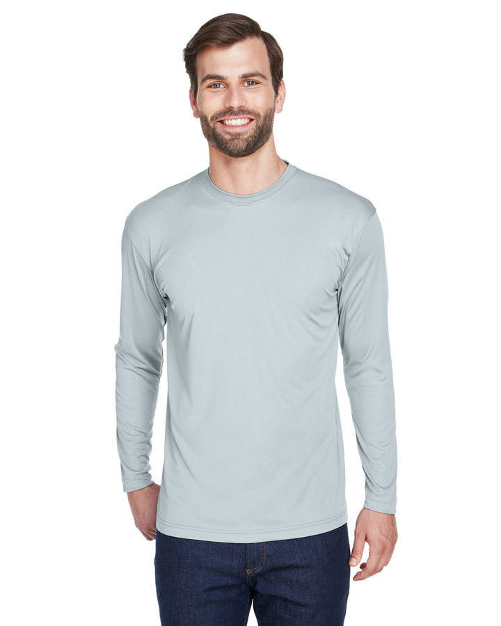 UltraClub Adult Cool & Dry Sport Long-Sleeve Performance Interlock T-Shirt T-Shirts