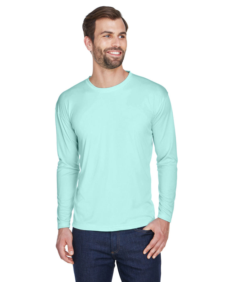 UltraClub Adult Cool & Dry Sport Long-Sleeve Performance Interlock T-Shirt T-Shirts