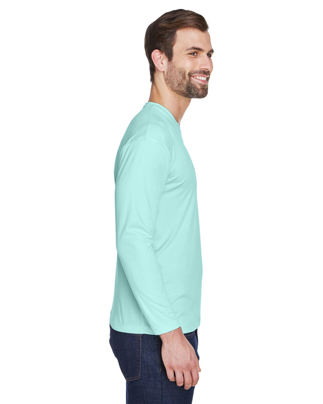 UltraClub Adult Cool & Dry Sport Long-Sleeve Performance Interlock T-Shirt T-Shirts