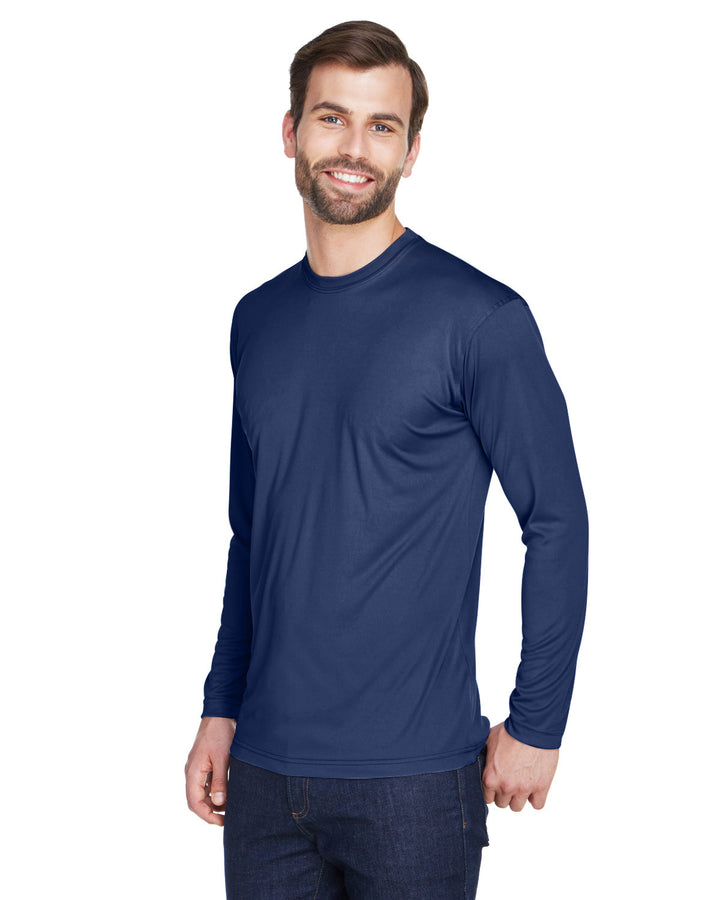 UltraClub Adult Cool & Dry Sport Long-Sleeve Performance Interlock T-Shirt T-Shirts