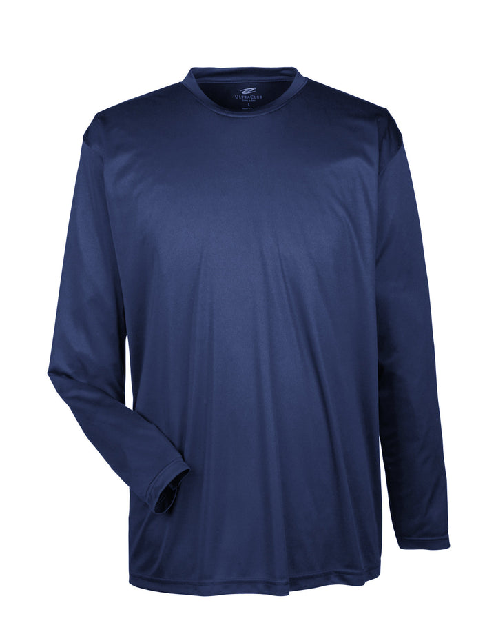 UltraClub Adult Cool & Dry Sport Long-Sleeve Performance Interlock T-Shirt T-Shirts