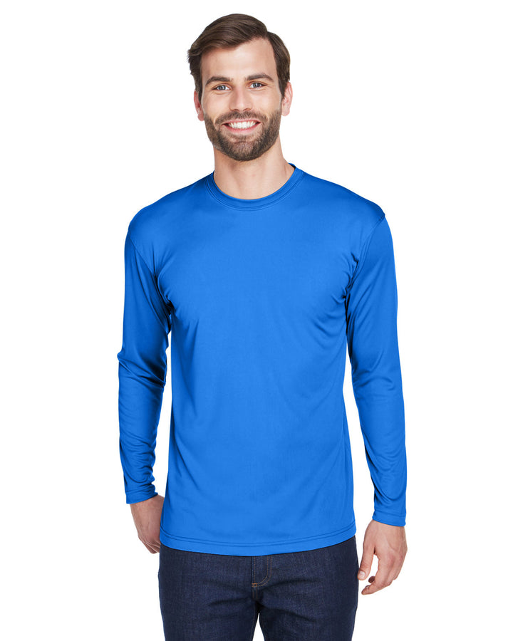 UltraClub Adult Cool & Dry Sport Long-Sleeve Performance Interlock T-Shirt T-Shirts