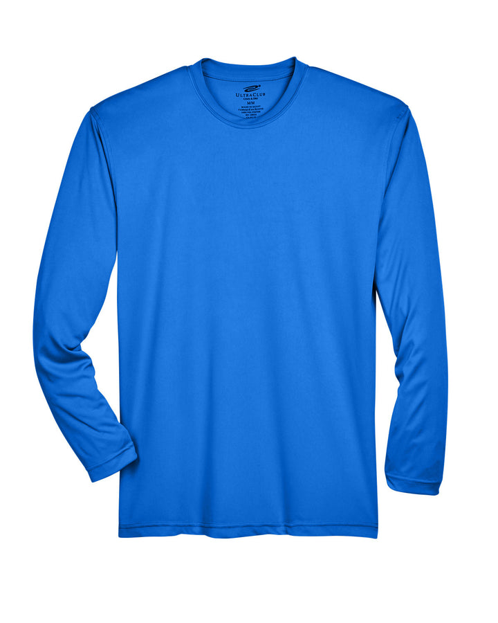 UltraClub Adult Cool & Dry Sport Long-Sleeve Performance Interlock T-Shirt T-Shirts