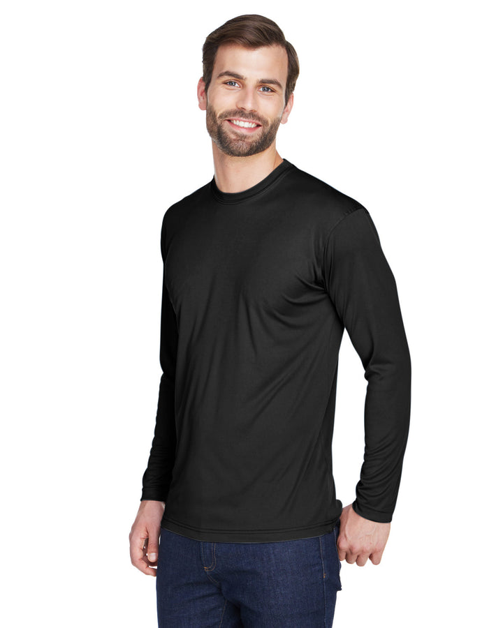 UltraClub Adult Cool & Dry Sport Long-Sleeve Performance Interlock T-Shirt T-Shirts