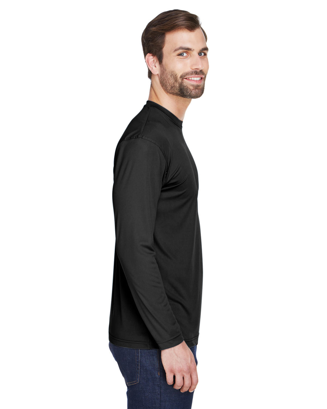 UltraClub Adult Cool & Dry Sport Long-Sleeve Performance Interlock T-Shirt T-Shirts