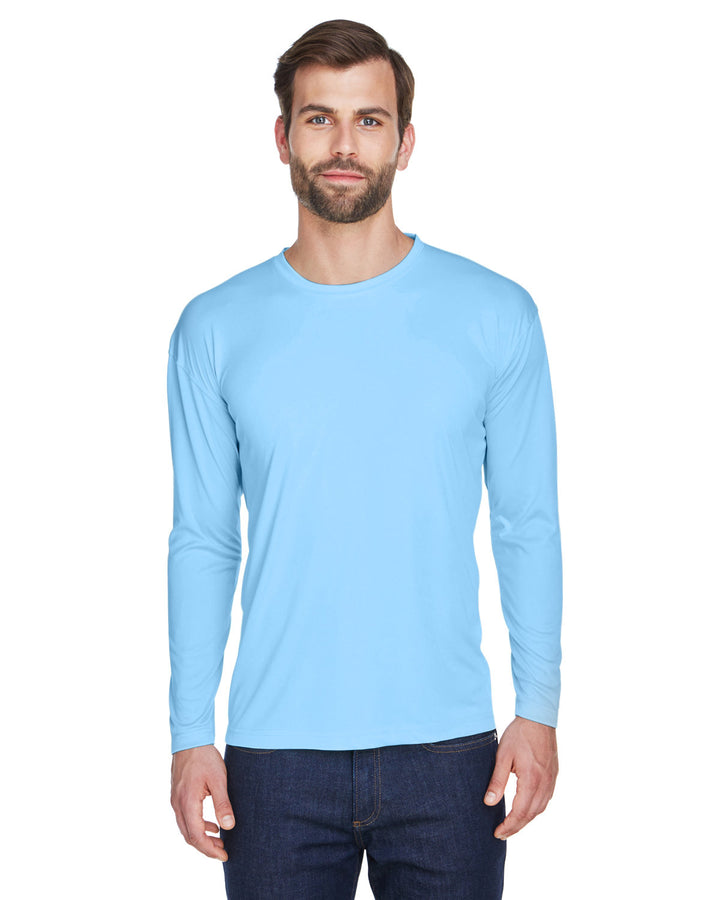 UltraClub Adult Cool & Dry Sport Long-Sleeve Performance Interlock T-Shirt T-Shirts