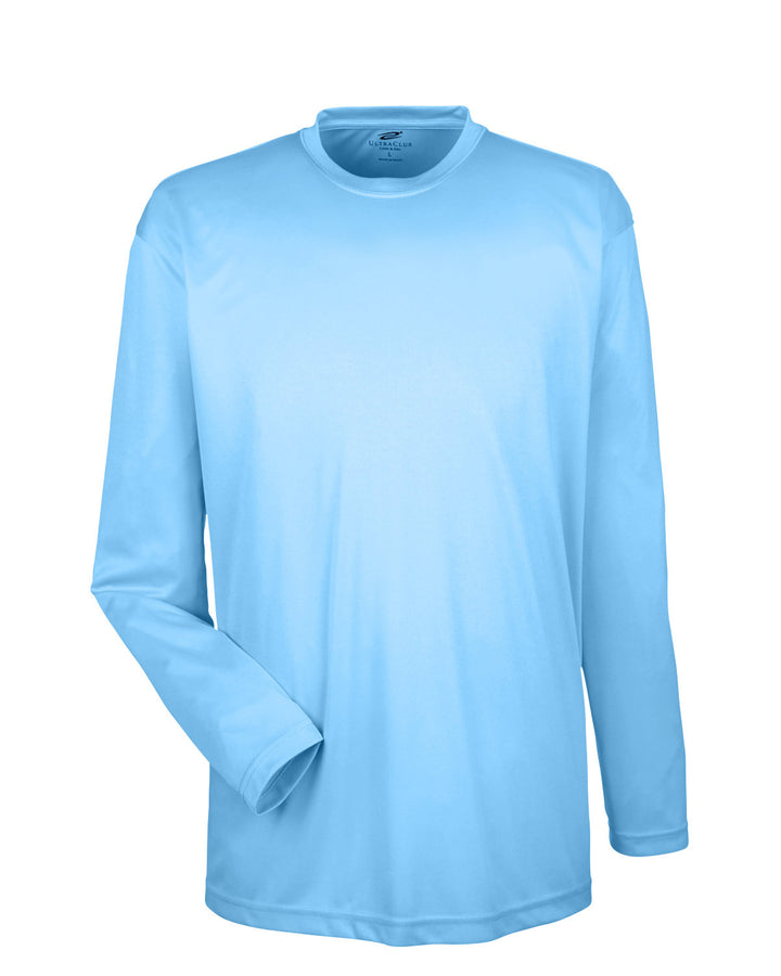 UltraClub Adult Cool & Dry Sport Long-Sleeve Performance Interlock T-Shirt T-Shirts