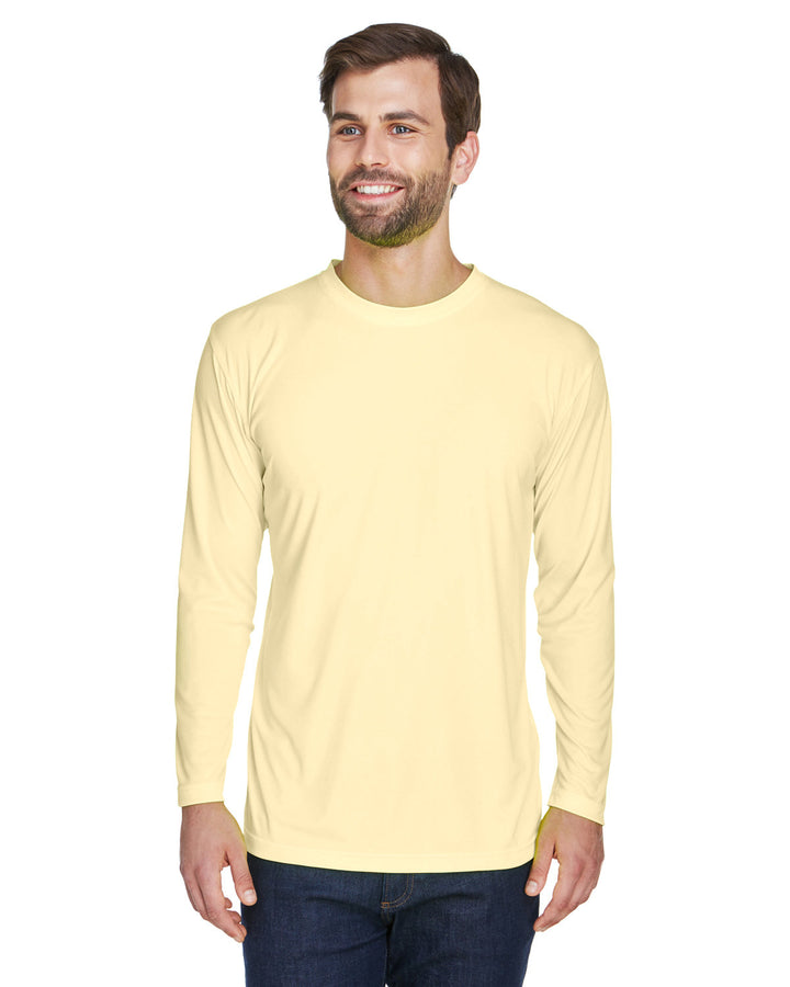 UltraClub Adult Cool & Dry Sport Long-Sleeve Performance Interlock T-Shirt T-Shirts