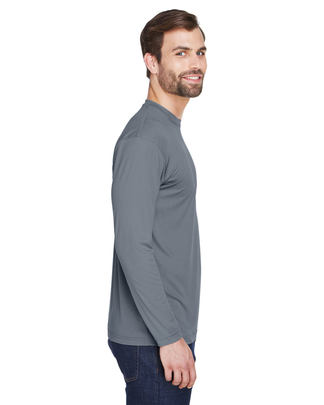 UltraClub Adult Cool & Dry Sport Long-Sleeve Performance Interlock T-Shirt T-Shirts