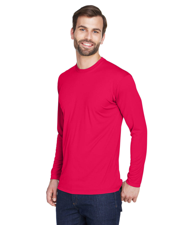 UltraClub Adult Cool & Dry Sport Long-Sleeve Performance Interlock T-Shirt T-Shirts