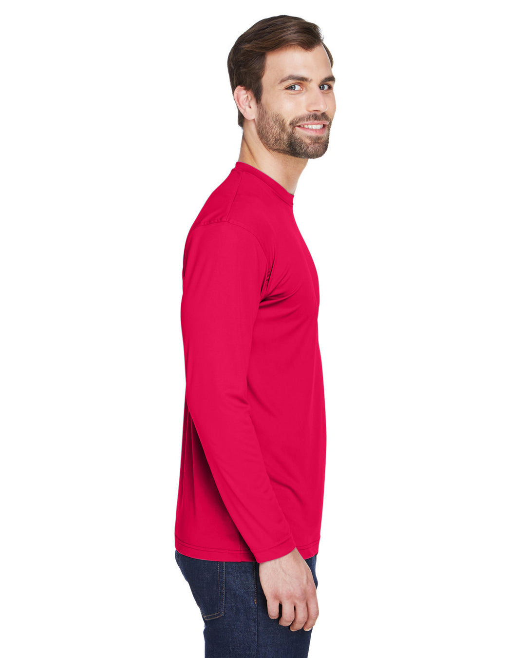 UltraClub Adult Cool & Dry Sport Long-Sleeve Performance Interlock T-Shirt T-Shirts